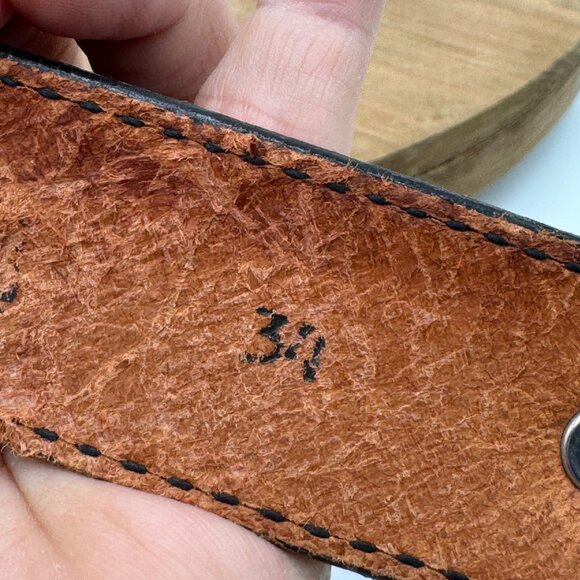 The State of Texas Lone Star Brass Belt Buckle with Brown Belt Southwestern size - Picture 7 of 15